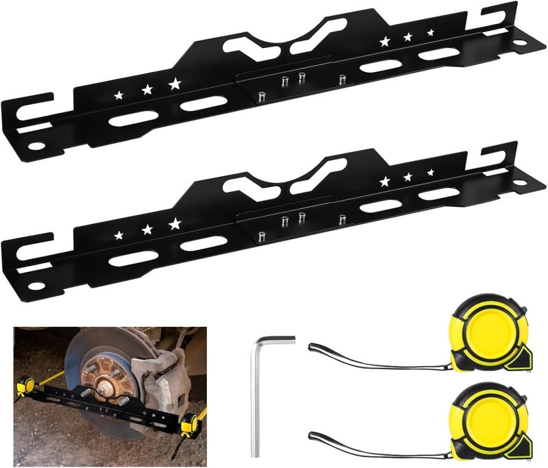 2 Pcs Alignment Tools with Measuring Tapes, Symmetrical Wheel Adjusters for Camber Toe Alignment, Ideal for Tire Calibration - Image 1