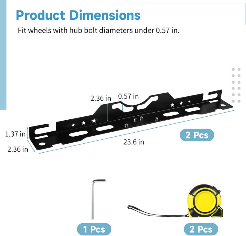 2 Pcs Alignment Tools with Measuring Tapes, Symmetrical Wheel Adjusters for Camber Toe Alignment, Ideal for Tire Calibration - Image 5