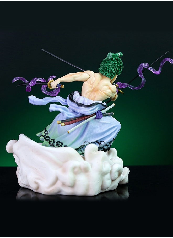 One Piece One Piece Zoro Action Figure Decorative Resin Sculpture Home Decor Statue, Art Figurine Home Ornament Decoration for Office, Living Room, Bedroom, Book Shelf, TV Cabinet, Desktop  - Image 4