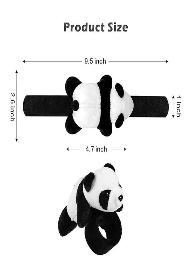 VishBin Animal Slap Bracelet, Panda Slap Bracelet Stuffed Animal Plush Hugger Panda Wristband for Kids Birthday Jungle Party Favors - Image 2