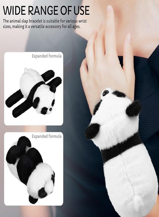 VishBin Animal Slap Bracelet, Panda Slap Bracelet Stuffed Animal Plush Hugger Panda Wristband for Kids Birthday Jungle Party Favors - Image 4