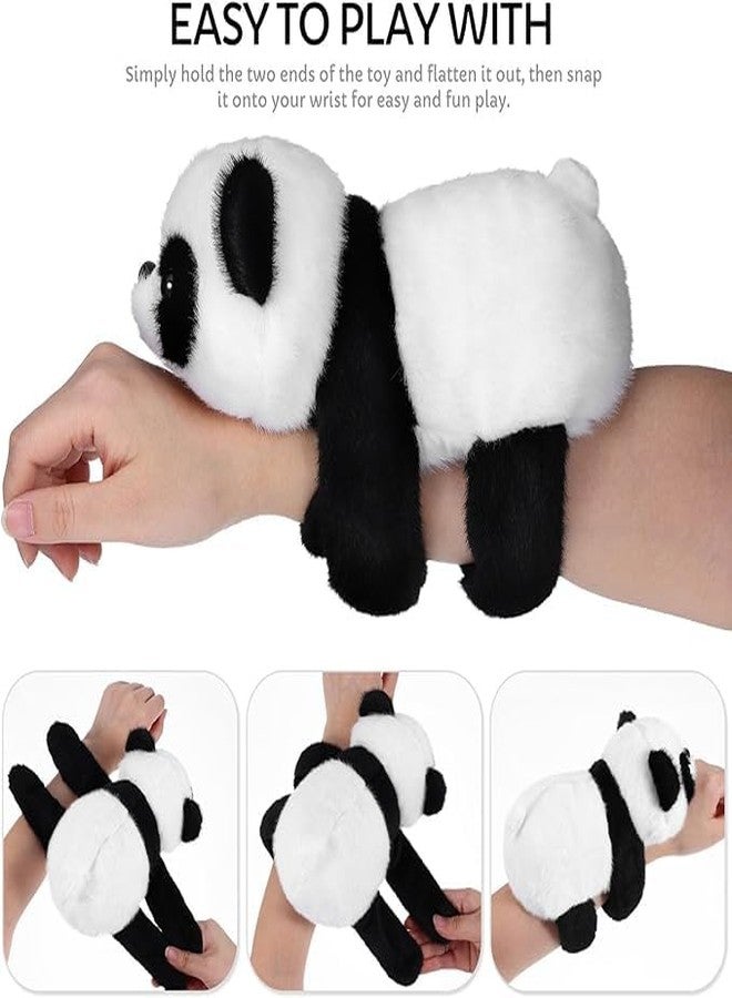 VishBin Animal Slap Bracelet, Panda Slap Bracelet Stuffed Animal Plush Hugger Panda Wristband for Kids Birthday Jungle Party Favors - Image 3