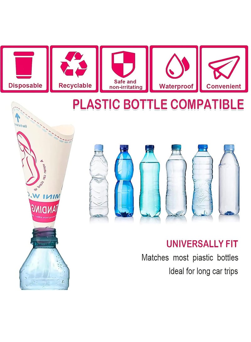 20 Pack Disposable Female Urination Device, Female Urinal Funnel Pee Cups, No More Worries Using Public Restrooms at Festivals, Camping, Travel, Irreplaceable Post Surgery Aid - Image 2