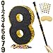 PCFING 20 Inch Number 8 Piata Gold Black with 30 Inch Piata Stick Blindfold Confetti for Man Women Boys Girls Birthday Party Decorations Anniversary Celebration Fiesta - Image 2