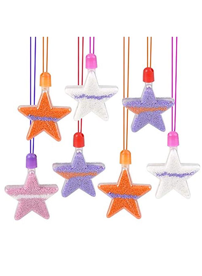 ArtCreativity Star Sand Art Bottle Necklaces Pack Of 12 Sand Art Craft Kit With Star Sd Bottles Craft Party Supplies And Party Favors For Kids Sand Sold Separately - Image 1