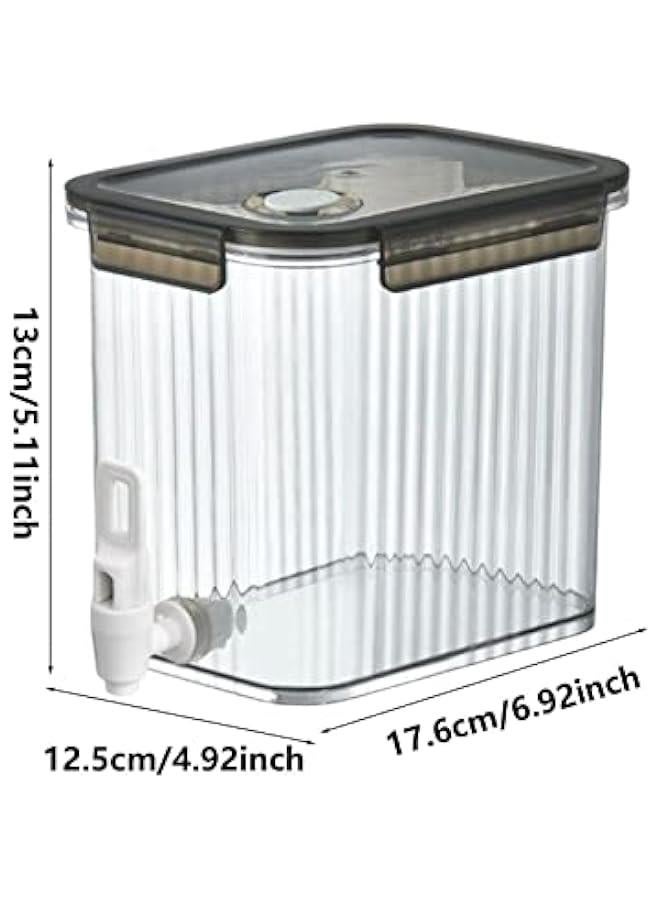 وعاء مشروبات سعة 2.5 لتر مع صنبور، وعاء مشروبات سعة 0.66 جالون، حاوية مشروبات باردة للحليب وعصير الليمون للاستخدام اليومي للعائلة، مناسب للشاي المثلج، عصير الليمون، الثلاجة، بار، غطاء قفل. - Image 4