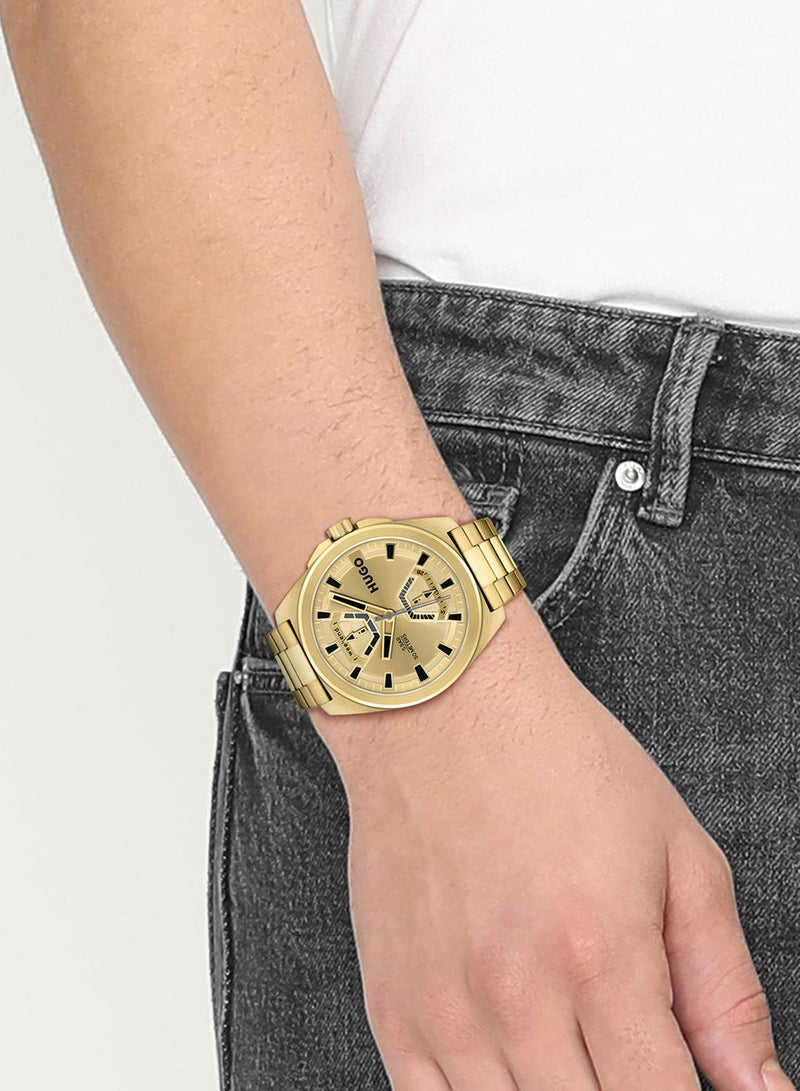 HUGO BOSS Men's Expose  Gold Dial Watch - 1530243 - Image 4