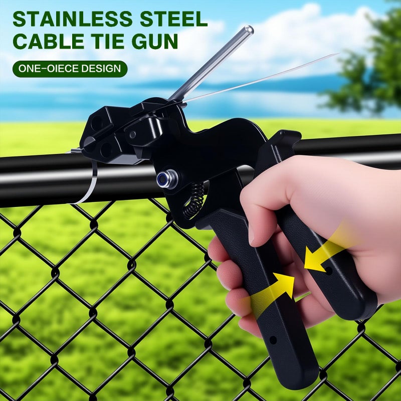 Balabulala Metal Zip Ties with Stainless Steel Cable Tie Gun, Special Tool For Fastening and Cutting Steel Zip Ties, 100pcs 11.8in Uv Resistant chain link fence Parts For Fence Exhaust Pipe Outdoor - Image 3