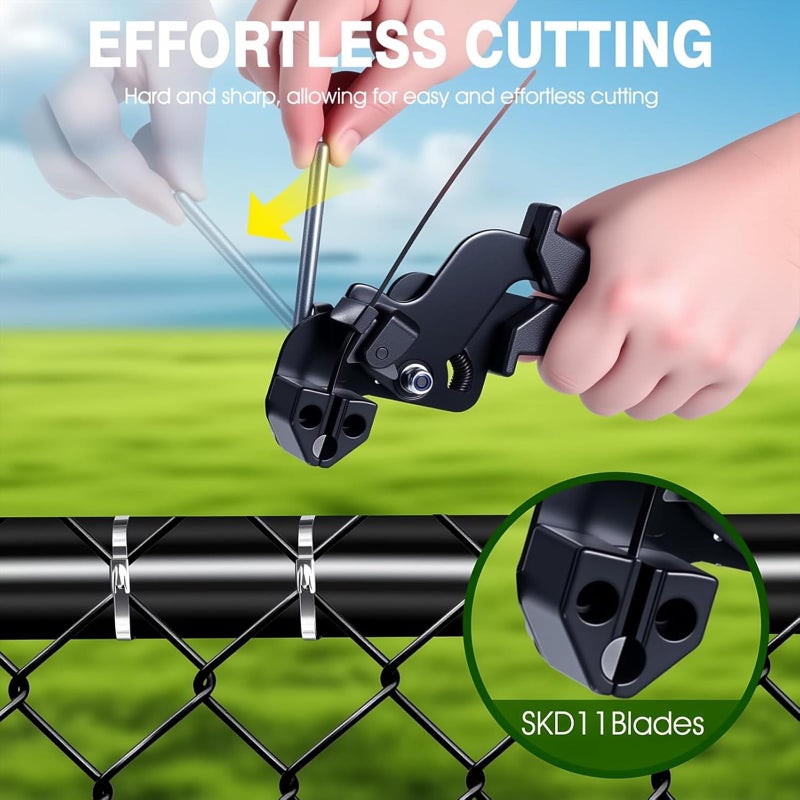 Balabulala Metal Zip Ties with Stainless Steel Cable Tie Gun, Special Tool For Fastening and Cutting Steel Zip Ties, 100pcs 11.8in Uv Resistant chain link fence Parts For Fence Exhaust Pipe Outdoor - Image 5