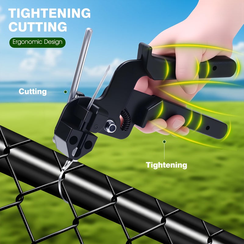Balabulala Metal Zip Ties with Stainless Steel Cable Tie Gun, Special Tool For Fastening and Cutting Steel Zip Ties, 100pcs 11.8in Uv Resistant chain link fence Parts For Fence Exhaust Pipe Outdoor - Image 4