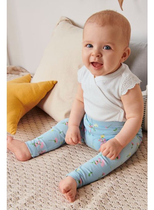 Toddlers Girl 2 Pieces Printed Pull On Leggings, Blue