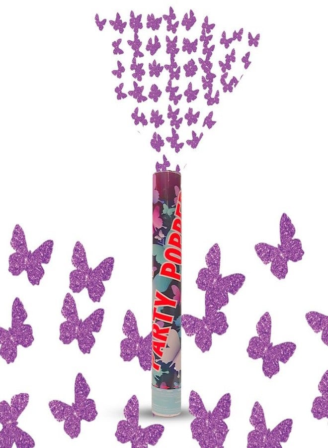 Selibration Party Poppers for Birthday with Tiny Multi-Colour Butterfly (Pack of 4 Pcs) | Party Popper for Wedding and Other Party Celebrations (30 Cm Approx) - Image 1
