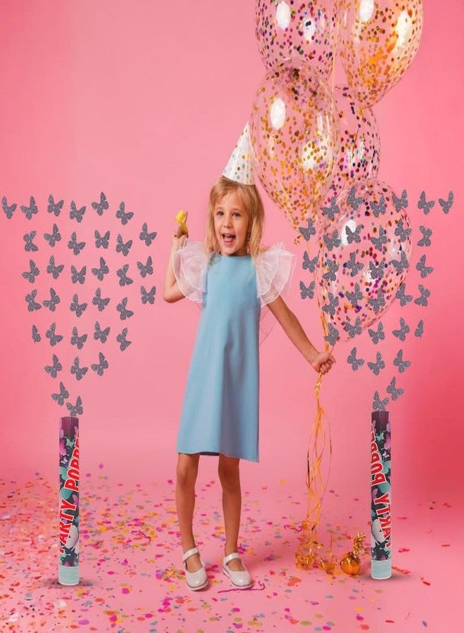 Selibration Party Poppers for Birthday with Tiny Multi-Colour Butterfly (Pack of 4 Pcs) | Party Popper for Wedding and Other Party Celebrations (30 Cm Approx) - Image 2