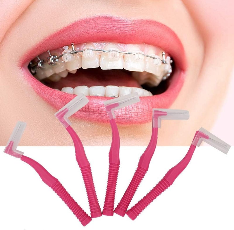 klarako Interdental Brush, 20pcs L Shaped Interdental Brush Soft Hair Stain Removal Tooth Deep Cleaning Tool(0.6mm) 0.6mm - Image 3