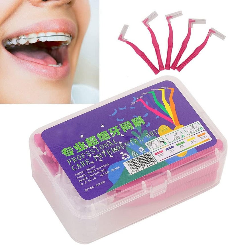 klarako Interdental Brush, 20pcs L Shaped Interdental Brush Soft Hair Stain Removal Tooth Deep Cleaning Tool(0.6mm) 0.6mm - Image 5
