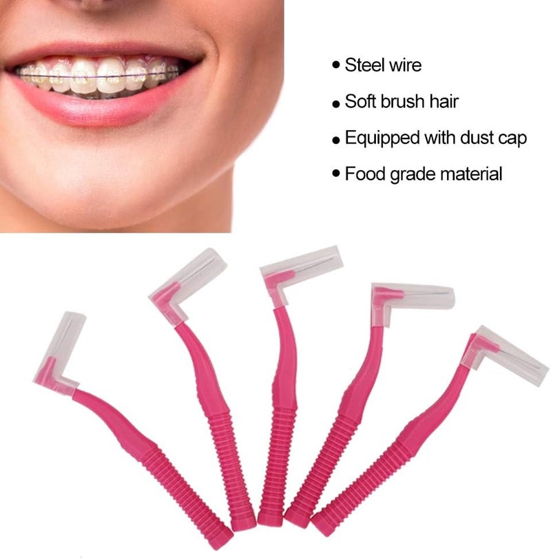 klarako Interdental Brush, 20pcs L Shaped Interdental Brush Soft Hair Stain Removal Tooth Deep Cleaning Tool(0.6mm) 0.6mm - Image 2