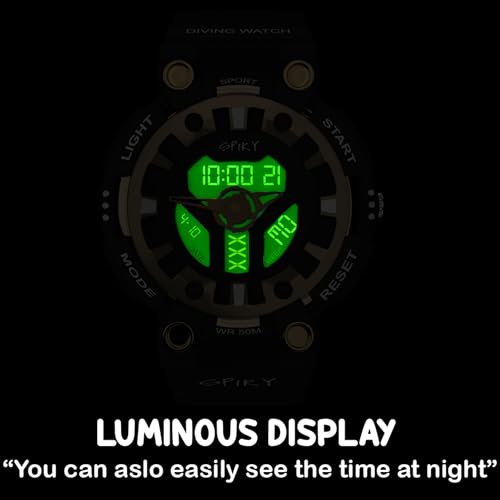 SPIKY Premium Analog-Digital Diving Sports Watch for Kids Boys and Girls | Multifunctional, Luminous & Dual Time Display, 50M Waterproof, Unbreakable TPU Strap | Best Birthday Gift for for 4 to 14 Years Kid - Image 5