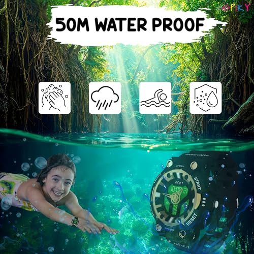 SPIKY Premium Analog-Digital Diving Sports Watch for Kids Boys and Girls | Multifunctional, Luminous & Dual Time Display, 50M Waterproof, Unbreakable TPU Strap | Best Birthday Gift for for 4 to 14 Years Kid - Image 4