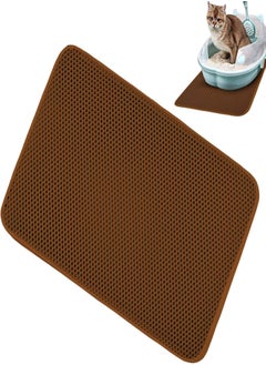 GGOOT Cat Litter Pads For Floor | Cat Litter Mat Trapping For Litter Box | Waretary Cat Litter Mat, Pretty Honeycomb Scatter Control Double Layer Mat, Urine & Waterproof, Washable, Easy Clean  - Image 1