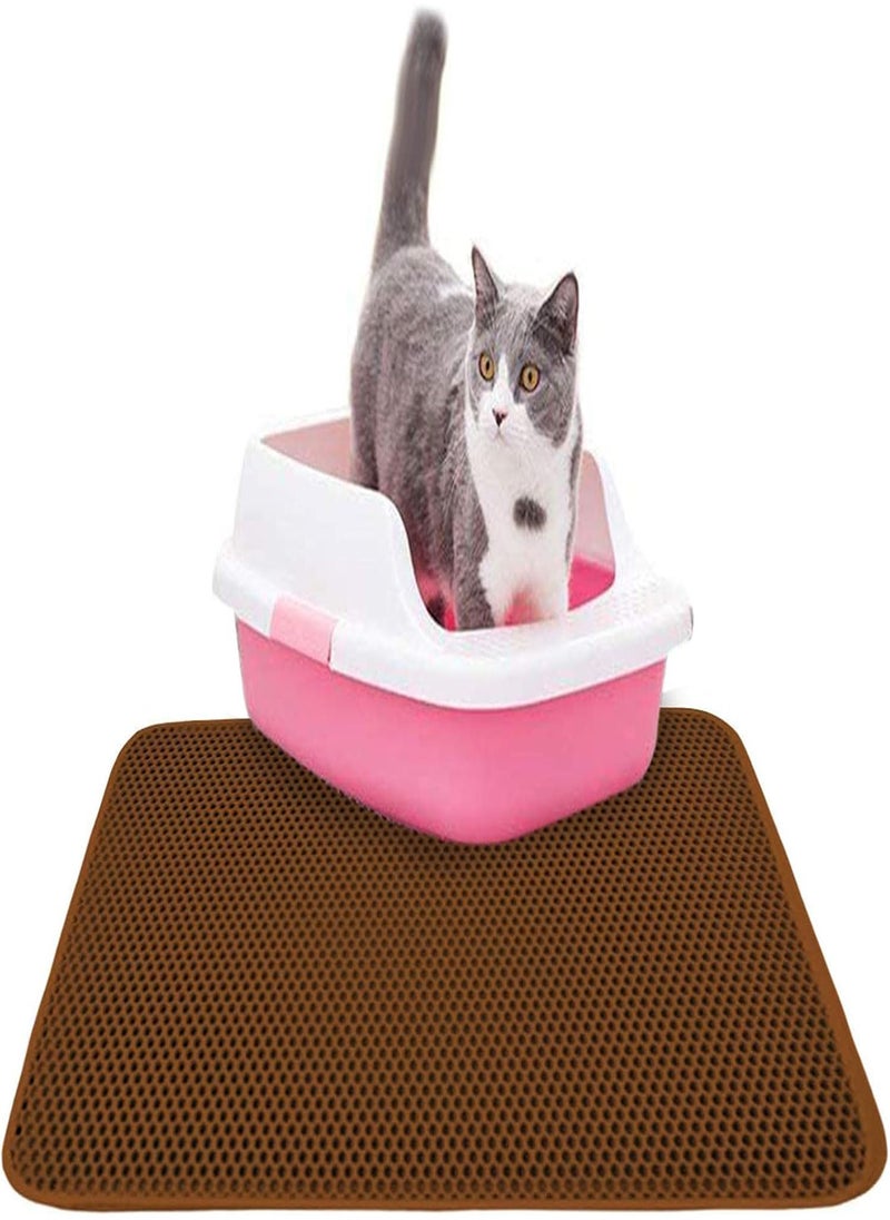 GGOOT - Cat Litter Pads For Floor | Cat Litter Mat Trapping For Litter Box | Waretary Cat Litter Mat, Pretty Honeycomb Scatter Control Double Layer Mat, Urine & Waterproof, Washable, Easy Clean - Image 1