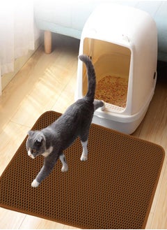 GGOOT Cat Litter Pads For Floor | Cat Litter Mat Trapping For Litter Box | Waretary Cat Litter Mat, Pretty Honeycomb Scatter Control Double Layer Mat, Urine & Waterproof, Washable, Easy Clean  - Image 2