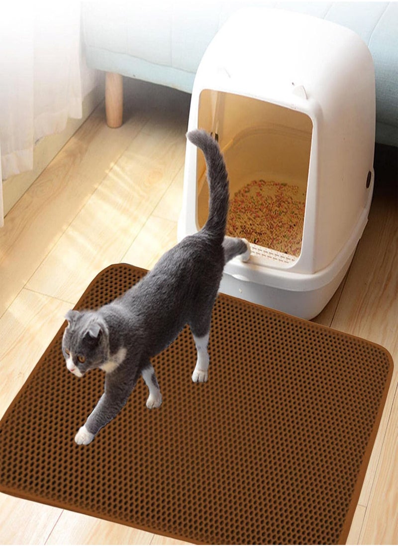GGOOT - Cat Litter Pads For Floor | Cat Litter Mat Trapping For Litter Box | Waretary Cat Litter Mat, Pretty Honeycomb Scatter Control Double Layer Mat, Urine & Waterproof, Washable, Easy Clean - Image 1