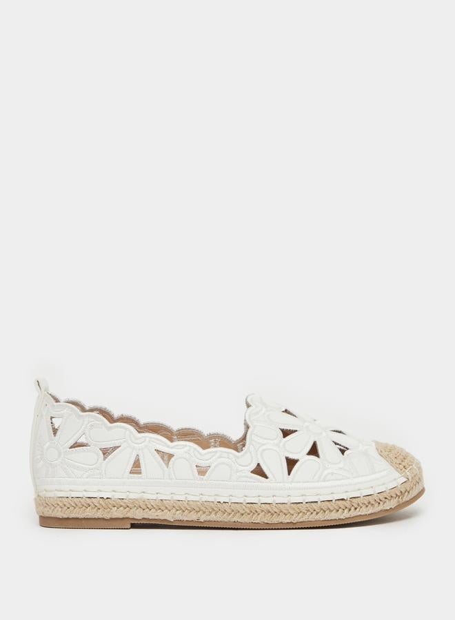 Styli Embroidered Cut Out Espadrille Shoes - Image 1