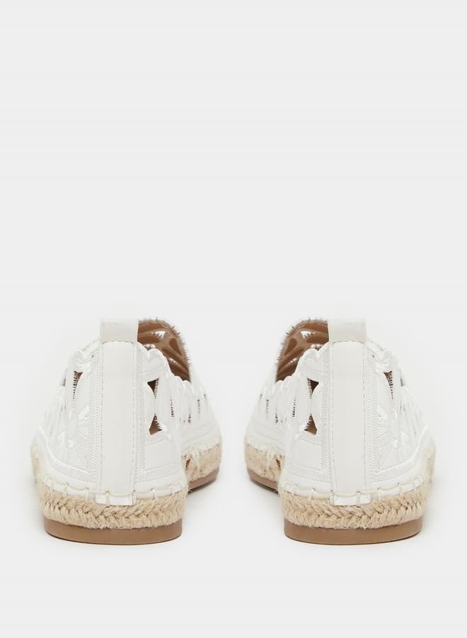 Styli Embroidered Cut Out Espadrille Shoes - Image 4