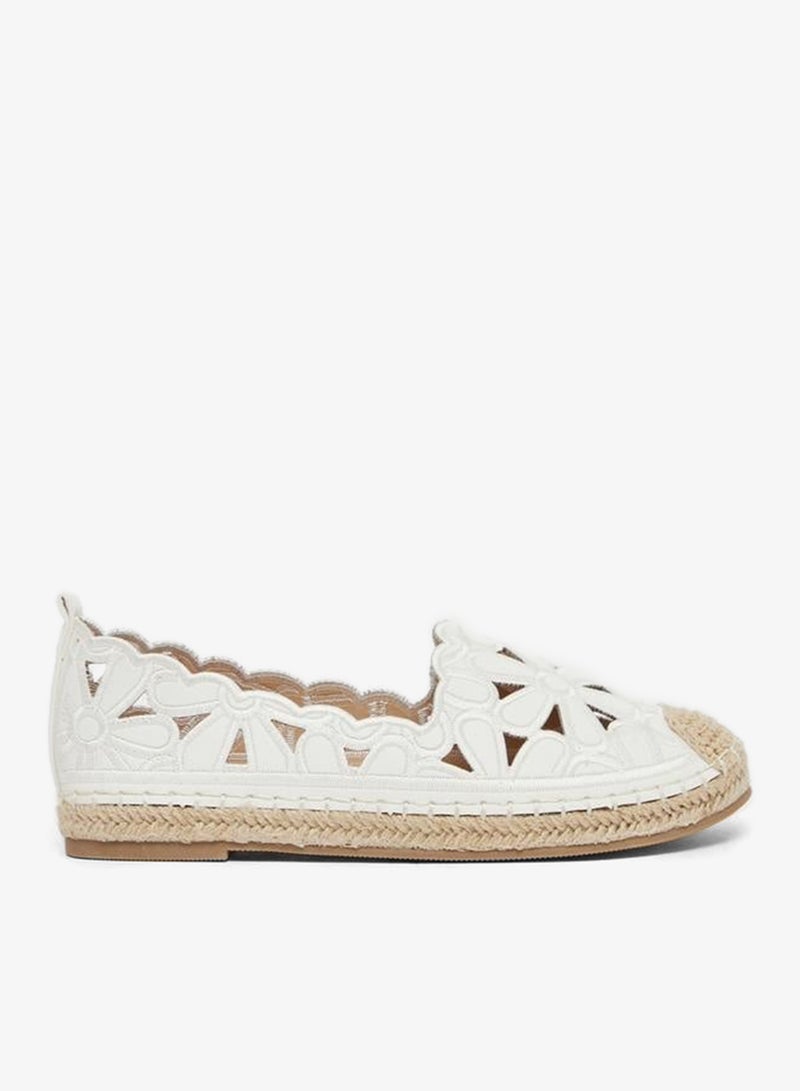 Styli Embroidered Cut Out Espadrille Shoes - Image 1