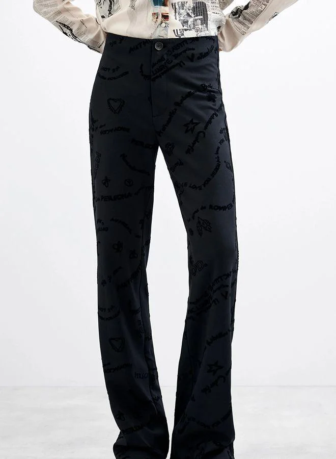 Desigual Long flocked trousers