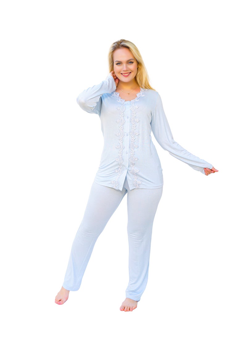 Dadoush Women's two-piece pajama set from Daadouch - women's long-sleeved pajamas 