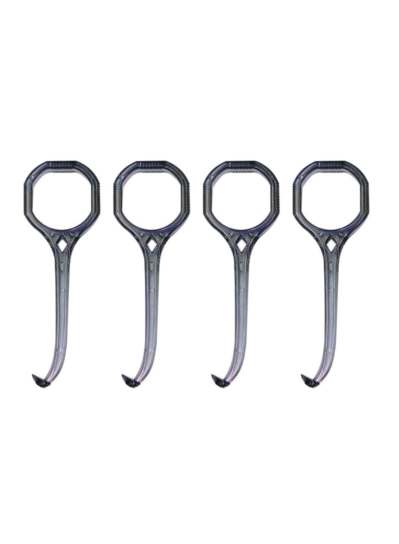 4 قطع أداة إزالة التقويم الشفاف للأقواس القابلة للإزالة، أسود