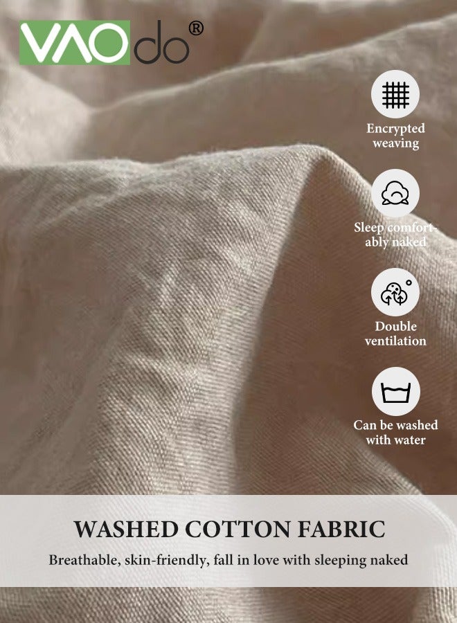 VAOdo 4PCS Skin Friendly Bedding Set, Shrinkage and Fade Resistant Comforter Set, Soft Microfiber Duvet Cover Set for All Season, Including 200*230CM Fitted Sheet with Elastic Band, 180*200CM Duvet Cover, 48*74CM*2 Pillowcases - Image 4