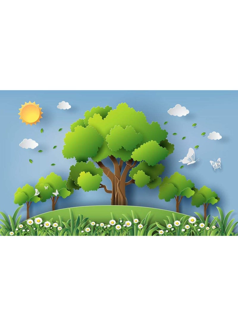 5 Ace 5 Ace flowers field with many trees sticker postersave environmentNO plasticsave earthsize12x18 inchmulticolor 