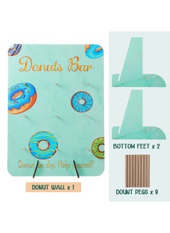 Generic Wooden Display Stand DIY Props Donut Christmas Board Support Cyan 