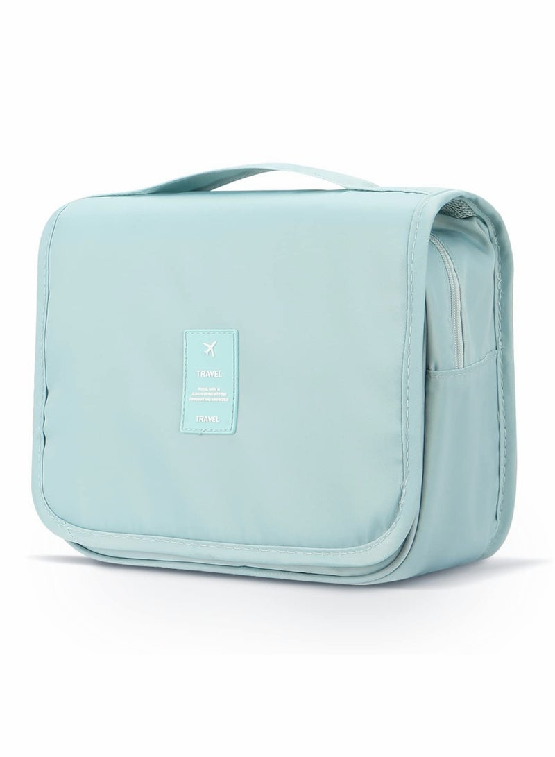 Luckam Hanging Toiletry Bag - Large Cosmetic Makeup Travel Organizer for Men & Women with Sturdy Hook, Sky Blue - Image 1