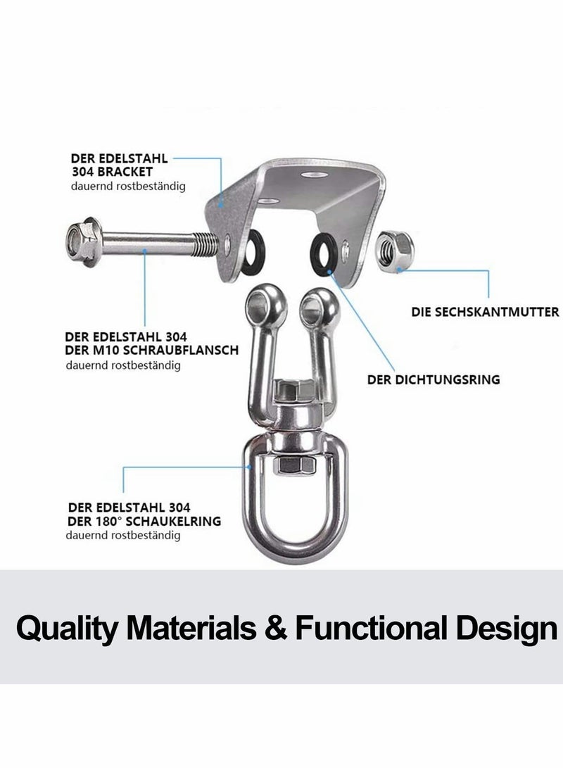 Generic Hammock Hanging Kit Heavy Duty Stainless Steel Hanging Kit 360°Rotate Heavy Bag Hanger 1200 lb Capacity Antirust Stainless Steel Suspension Hooks  - Image 2