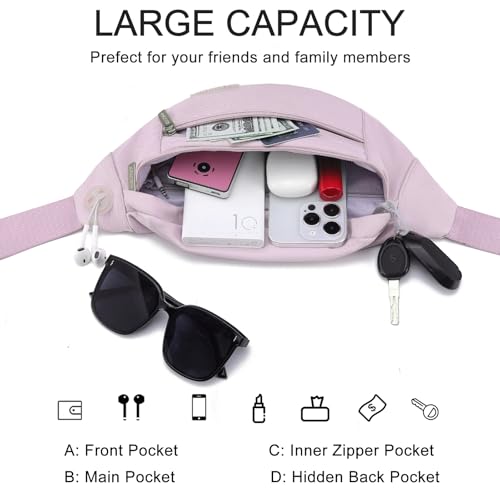 MAXTOP Large Crossbody Fanny Pack with 4-Zipper Pockets,Gifts for Enjoy Sports Festival Workout Traveling Running Casual Hands-Free Wallets Waist Pack Phone Bag Fits All Phones - Image 3