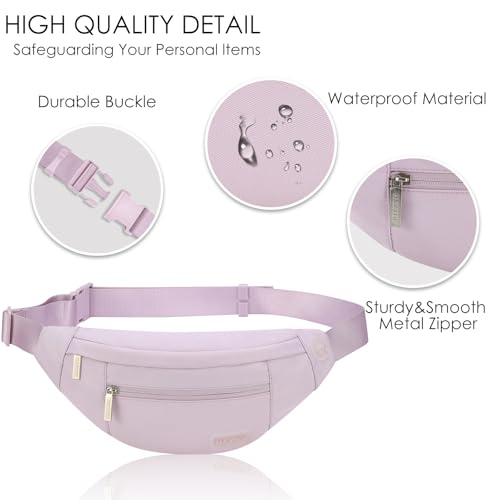MAXTOP Large Crossbody Fanny Pack with 4-Zipper Pockets,Gifts for Enjoy Sports Festival Workout Traveling Running Casual Hands-Free Wallets Waist Pack Phone Bag Fits All Phones - Image 4