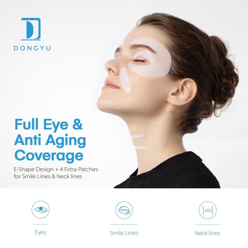 Dongyu Collagen Under Eye Patches Deep Real Collagen Overnight Eye Gels Mask With Caffeine Peptides Niacinamide  Dark Circles Puffiness Wrinkles Improvement  Neck Smile Line Pads  8 Pairs - Image 5