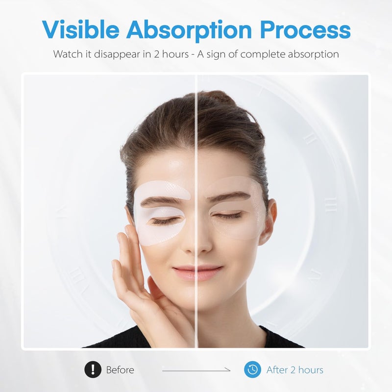 Dongyu Collagen Under Eye Patches Deep Real Collagen Overnight Eye Gels Mask With Caffeine Peptides Niacinamide  Dark Circles Puffiness Wrinkles Improvement  Neck Smile Line Pads  8 Pairs - Image 3