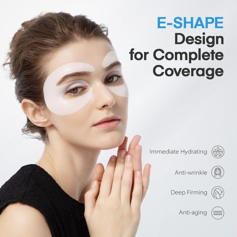 Dongyu Collagen Under Eye Patches Deep Real Collagen Overnight Eye Gels Mask With Caffeine Peptides Niacinamide  Dark Circles Puffiness Wrinkles Improvement  Neck Smile Line Pads  8 Pairs - Image 4