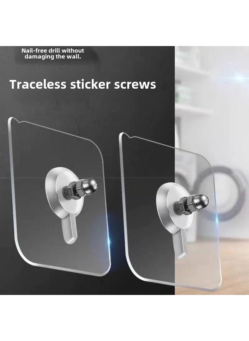 1 x 5 pcs Seamless Adhesive Hooks Set for Bathroom Kitchen 6x 6 Turnbuckle