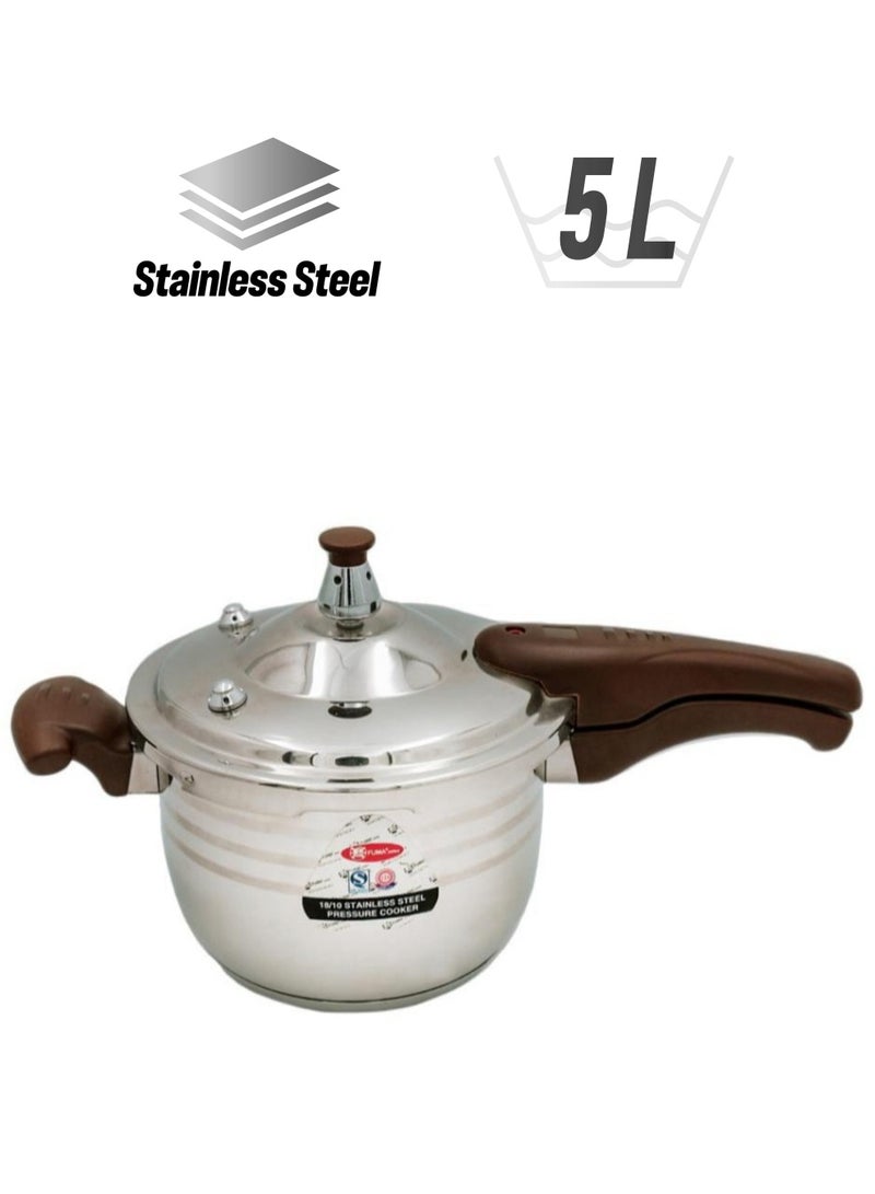 FUMA 5Liters FUMA JAPAN PRESSURE COOKER 5 LTR Silver - Image 1