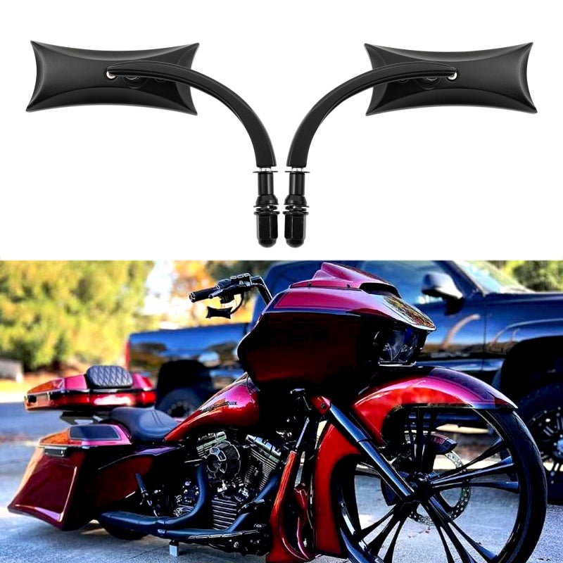Black Sportster Mirrors for Harley Road King Street Electra Glide Road Glide Dyna Softail Rearview 19822018 2019 2020 Black4