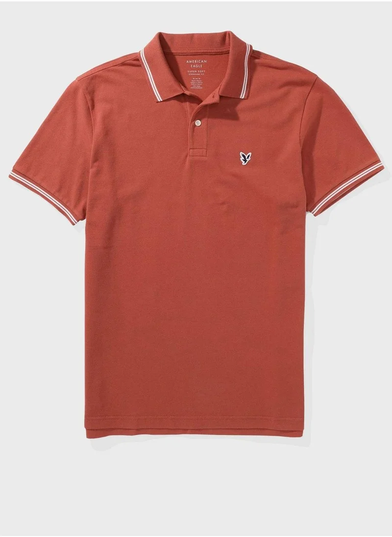 امريكان ايجل Logo Detail Short Sleeve Polo Shirt