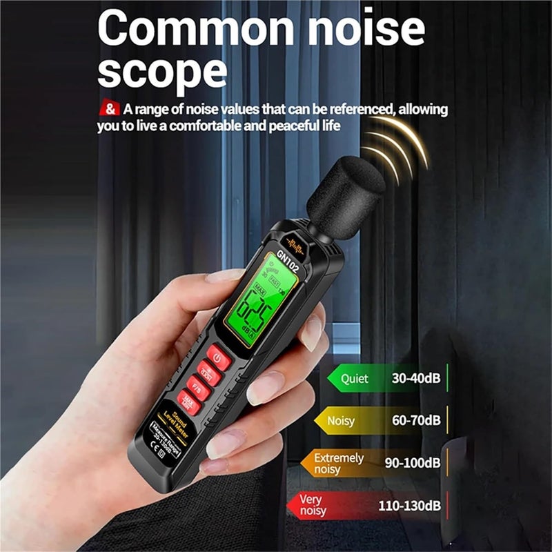 No Battery Noise Detector 30 130db Decibel Sound Tester Backlight Color Screen Sound Level Meter - Image 4