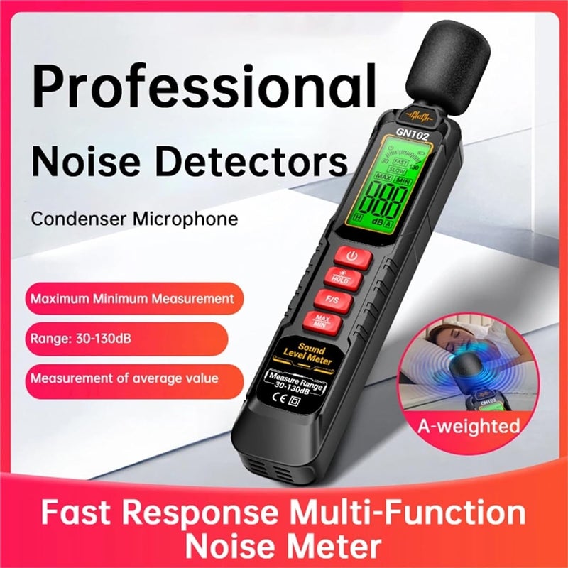 No Battery Noise Detector 30 130db Decibel Sound Tester Backlight Color Screen Sound Level Meter - Image 3
