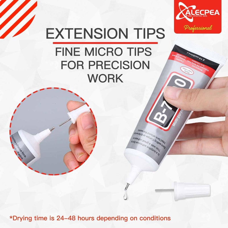 ALECPEA B-7000 Craft Glue for Jewelry Making - 15ml/0.5oz (2 Pack) - Multi-Function B-7000 Super Adhesive Glues Liquid Fusion Glue for Rhinestones Crafts, Clothes Shoes, Fabric, Jewelry Making, Cell Phones - Image 4