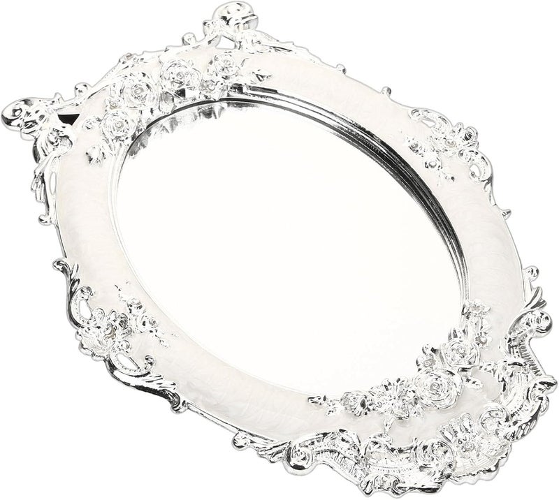 TIDTALEO European Style 7-inch Metal Makeup Mirror Silver Vanity Desktop Cosmetic Mirror for Daily Use and Tabletop Decoration - Image 1